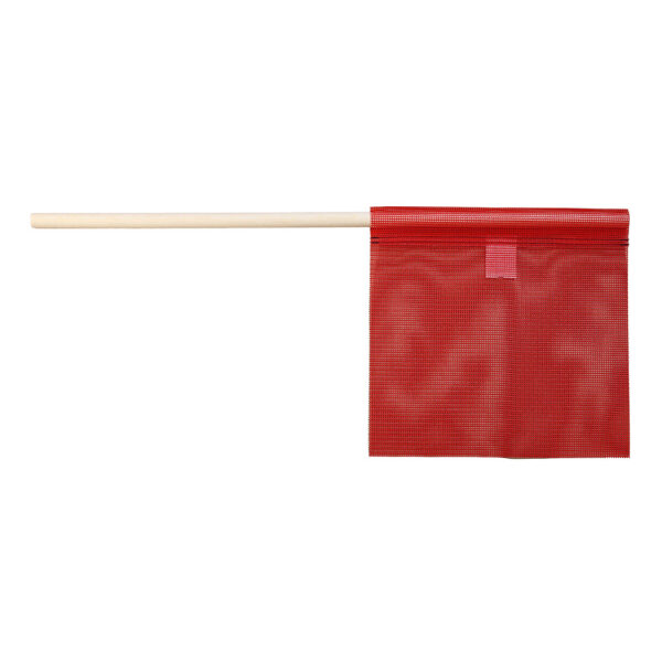 12" MESH RED STAFF FLAG