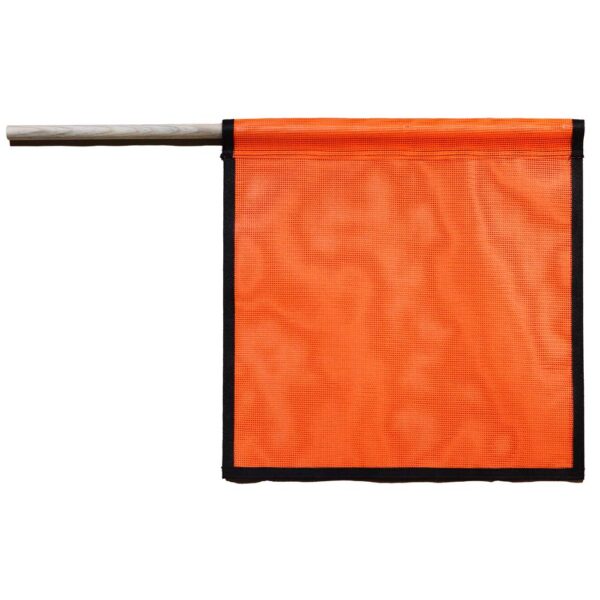 18" Orange Flag w/ Staff and Edge Binding