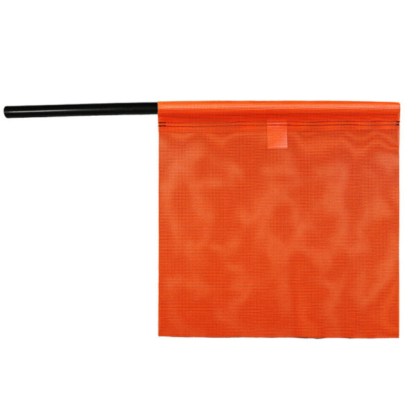 18" ORANGE MESH FLAG W/ PLASTIC STAFF