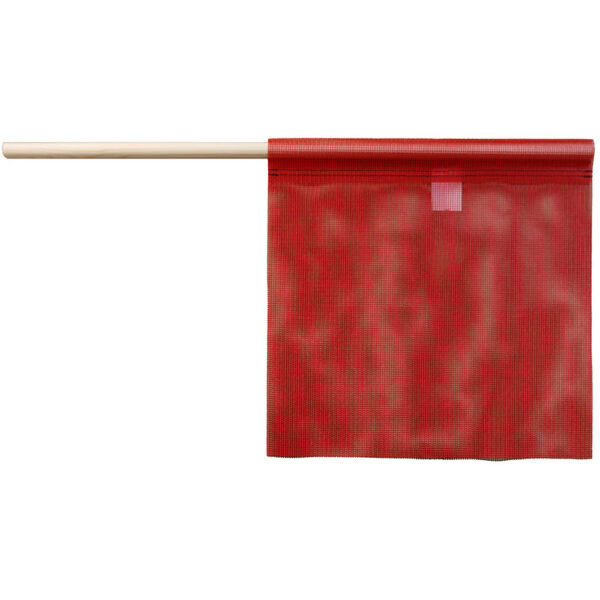 16" MESH RED STAFF FLAG